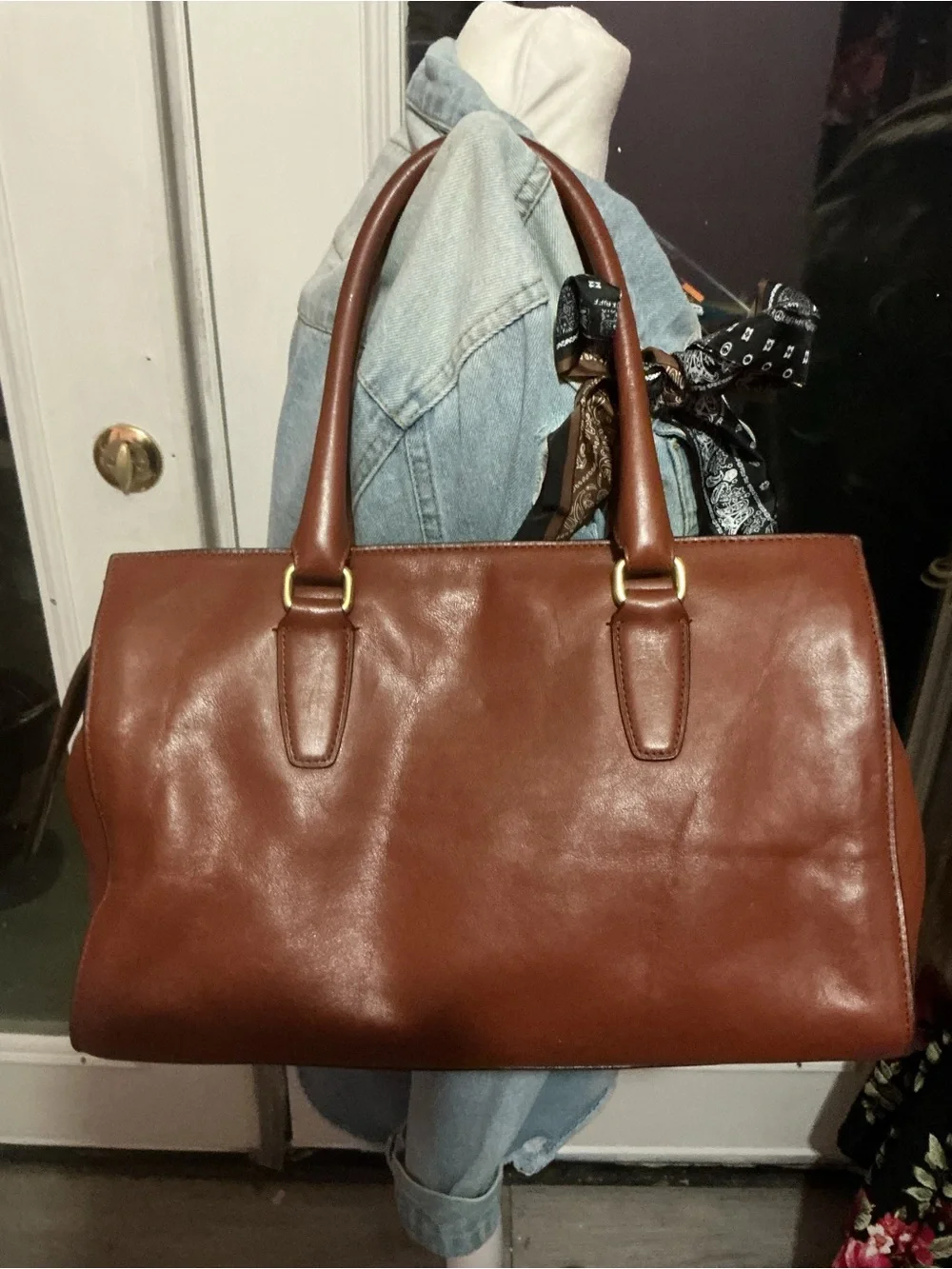 Coach Brown Leather Satchel with Playful Charm Accents - Picture 2 of 6